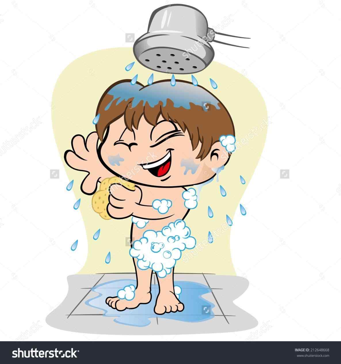 showering clipart kid