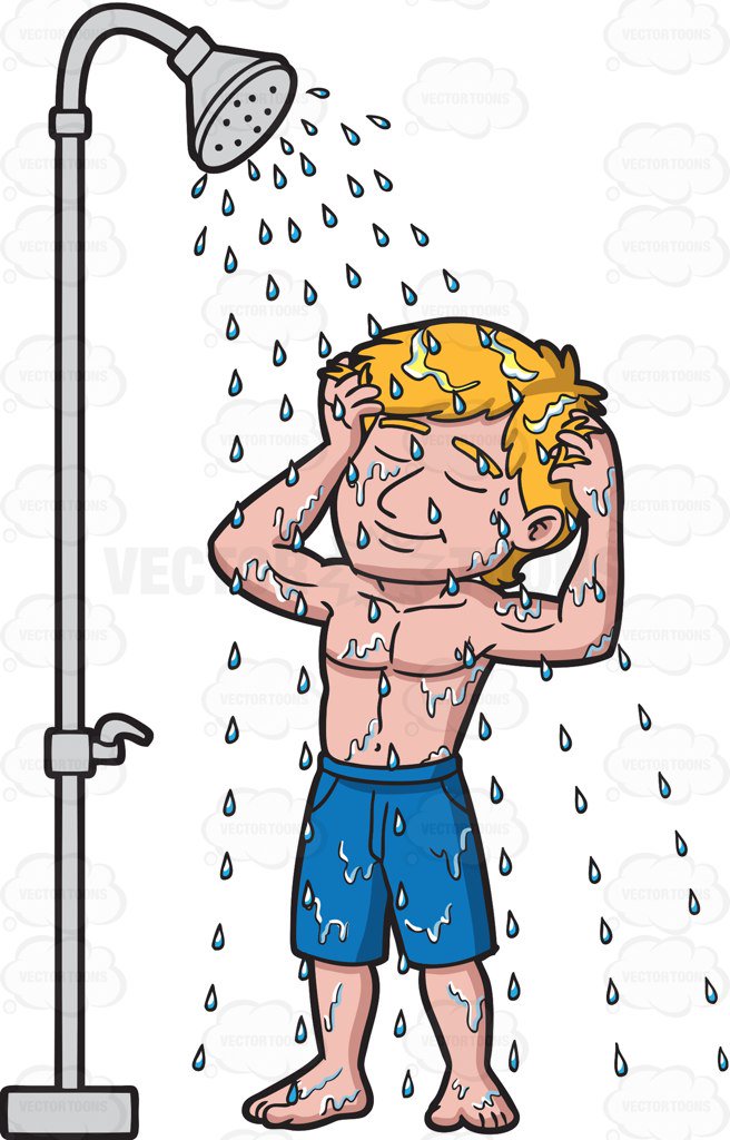 showering clipart man