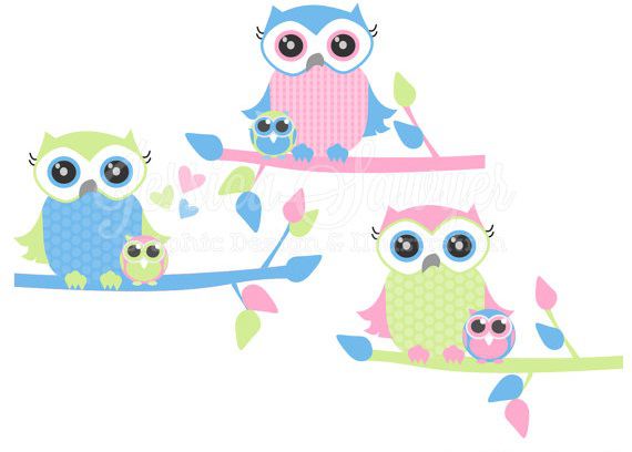 showering clipart mom baby owl