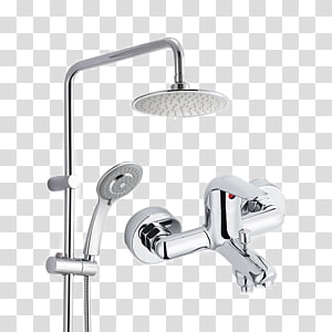 Gray stainless steel head. Showering clipart shower tap