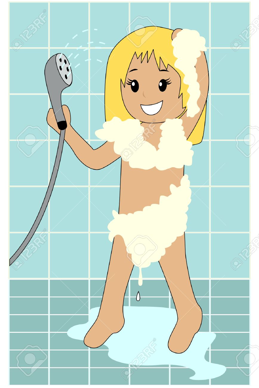 showering clipart woman