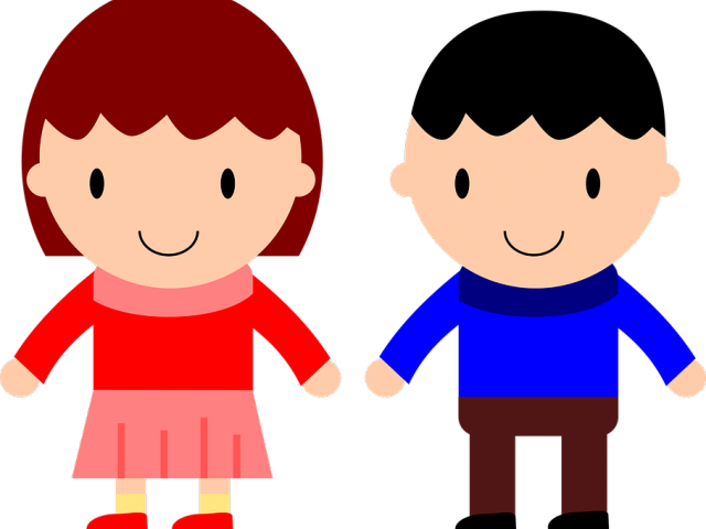 And girl holding hands. Shy clipart cartoon boy