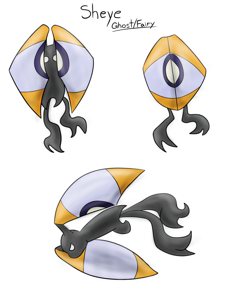 Shy clipart timid. Sheye fakemon by torteraex