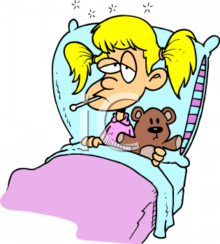 Feeling sick . Bad clipart poorly