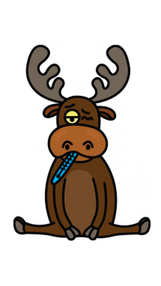 sick clipart moose