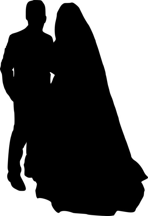 silhouette clipart bride