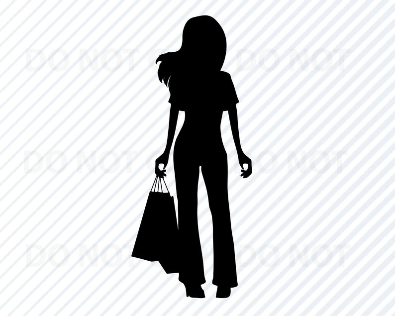 silhouette clipart shopping