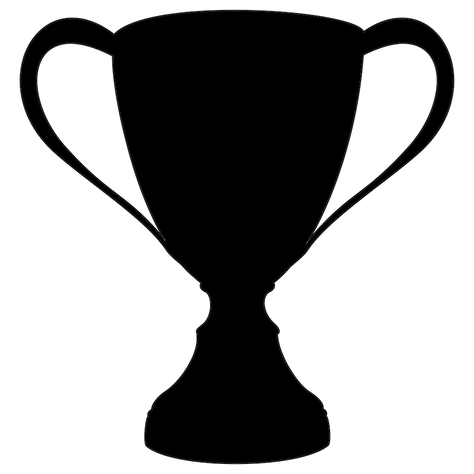 Award cup clip art. Silhouette clipart trophy