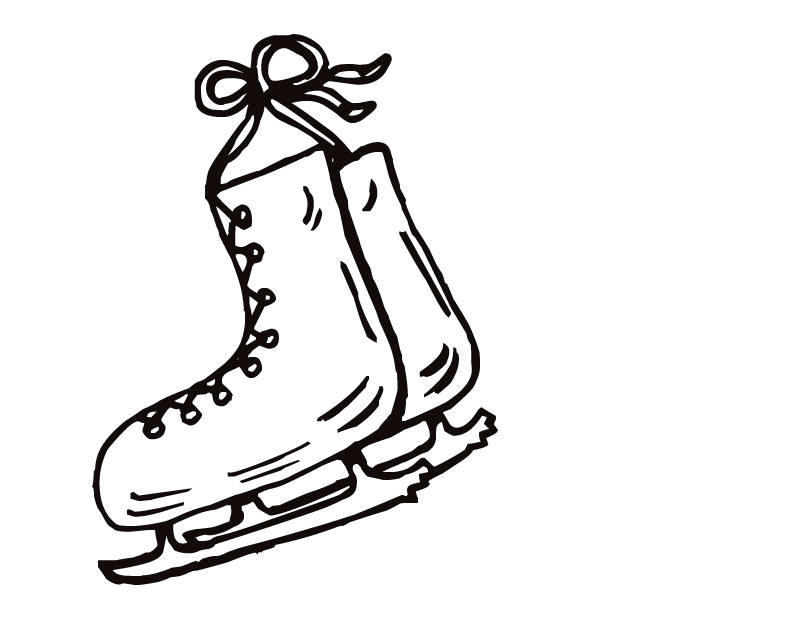 skate clipart coloring page