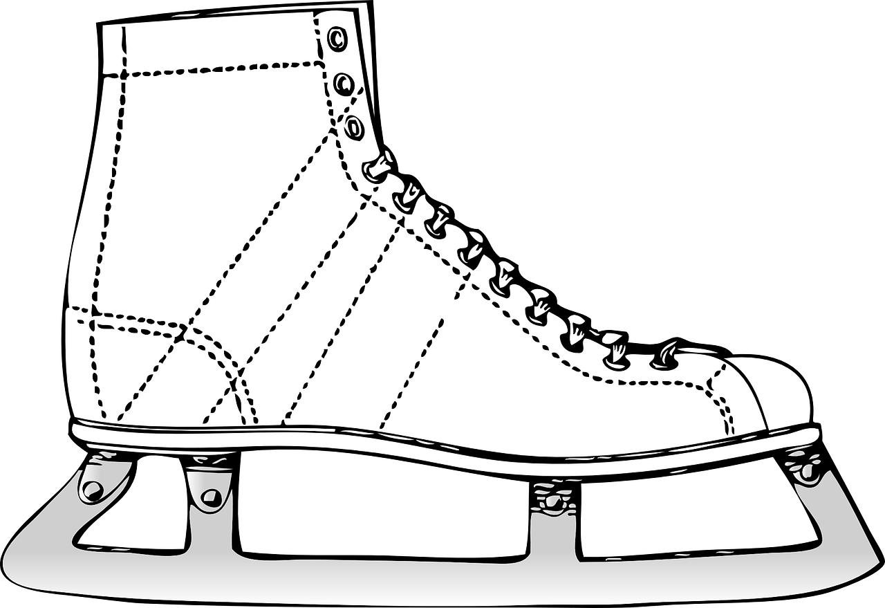 Winter clothing colouring pages. Skate clipart colour