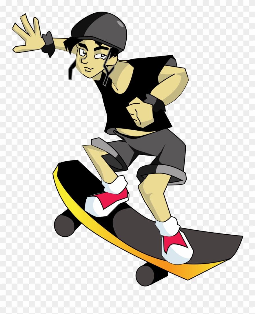 skate clipart cool person