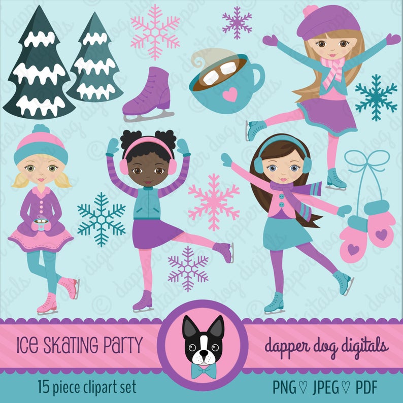 Skate clipart jpeg. Ice skating pack commercial
