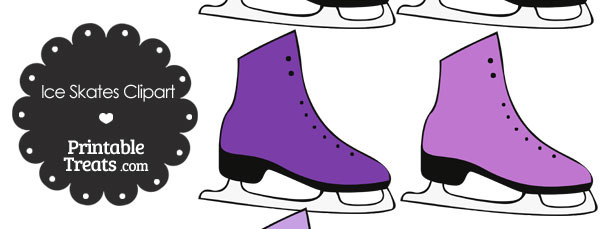 Purple ice skates treats. Skate clipart printable