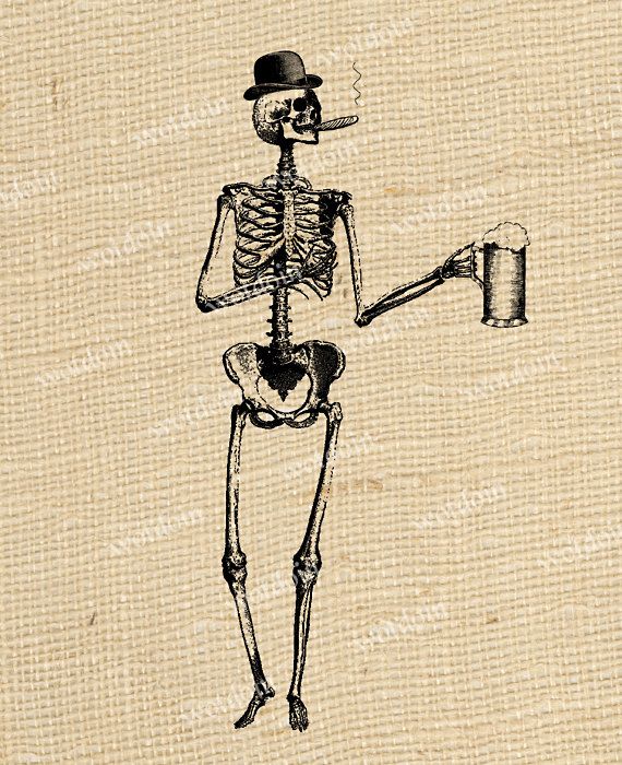 skeleton clipart drinking