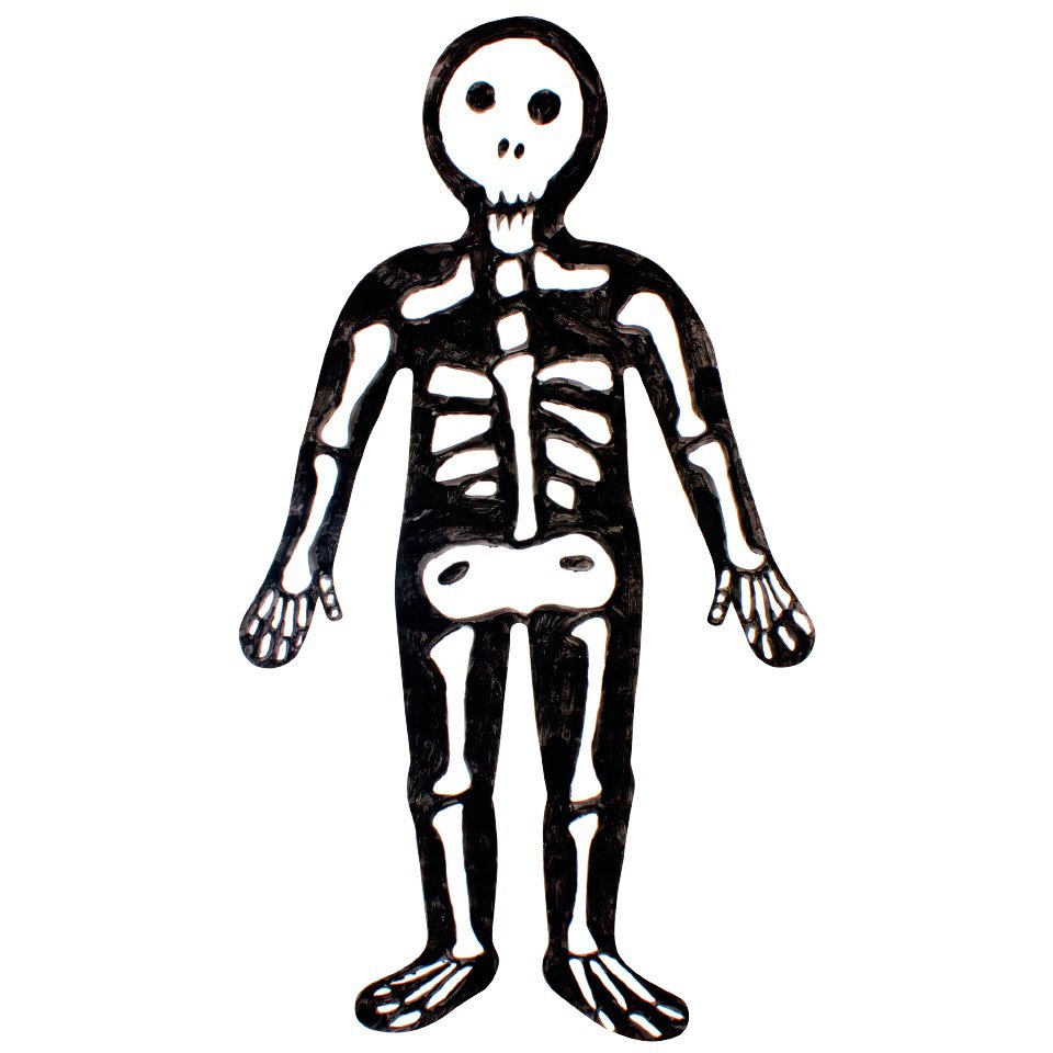 Paper kids cleverpatch clip. Skeleton clipart full body