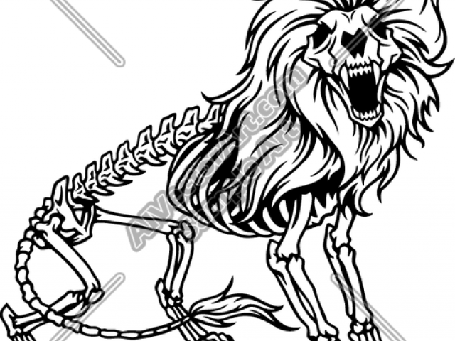 skeleton clipart lion