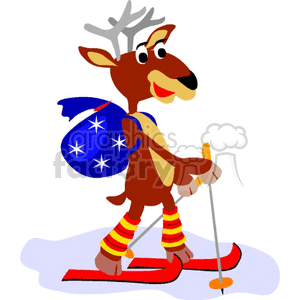 Reindeer royalty free . Skiing clipart animal