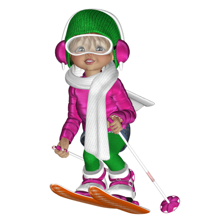 skiing clipart animated person