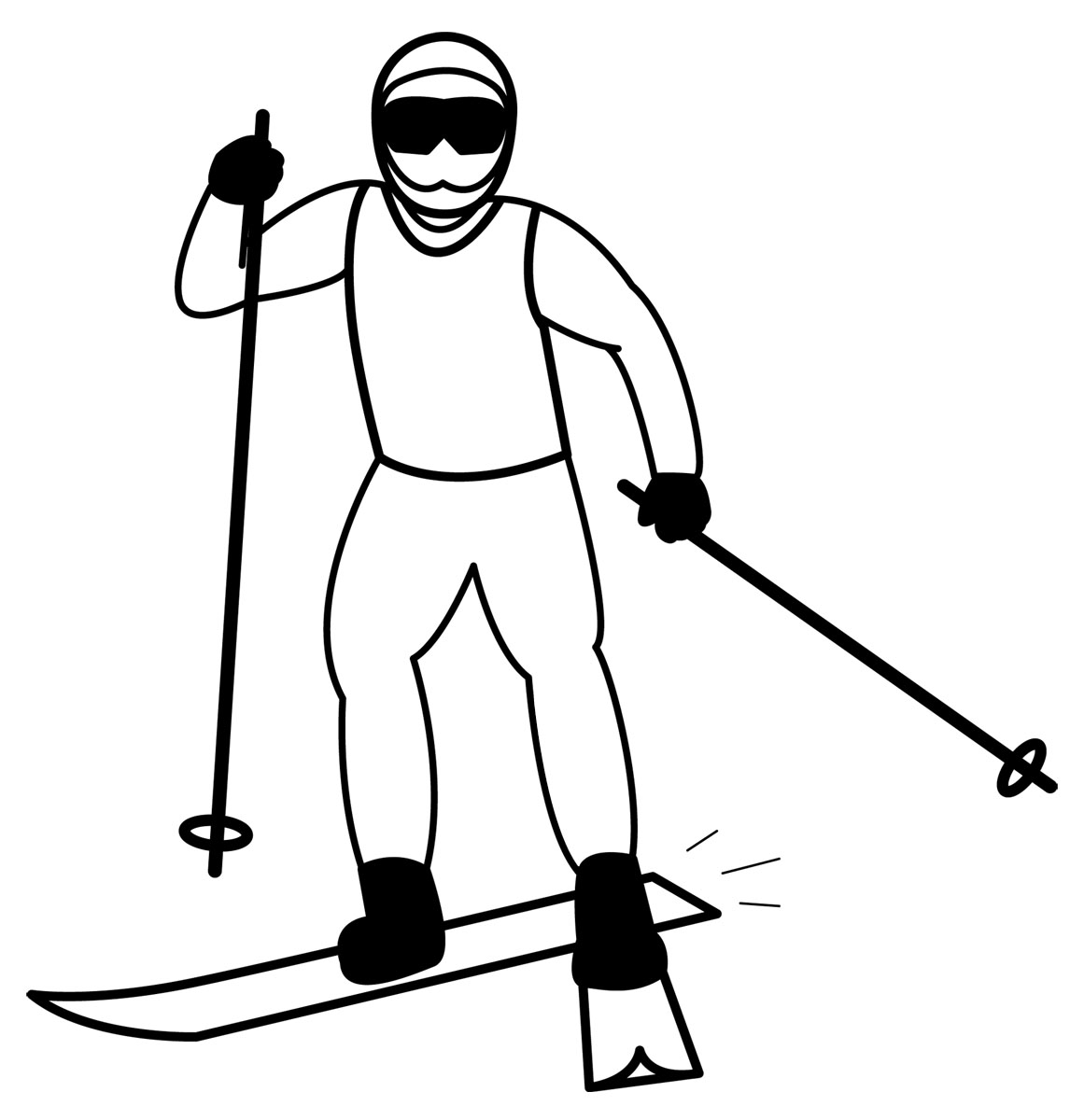 skis clipart black and white