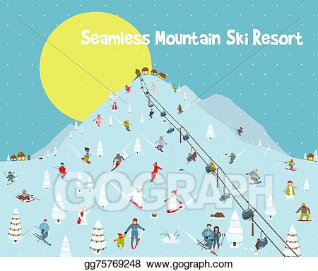 skiing clipart border