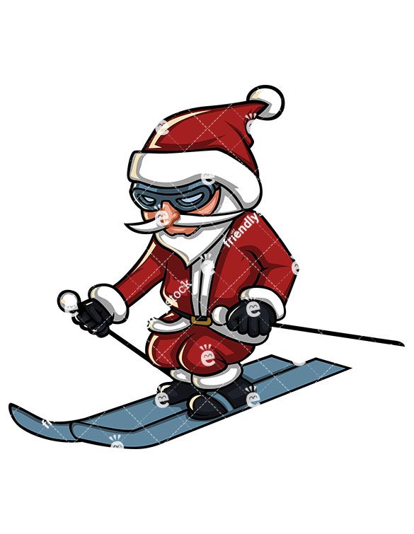 skis clipart christmas