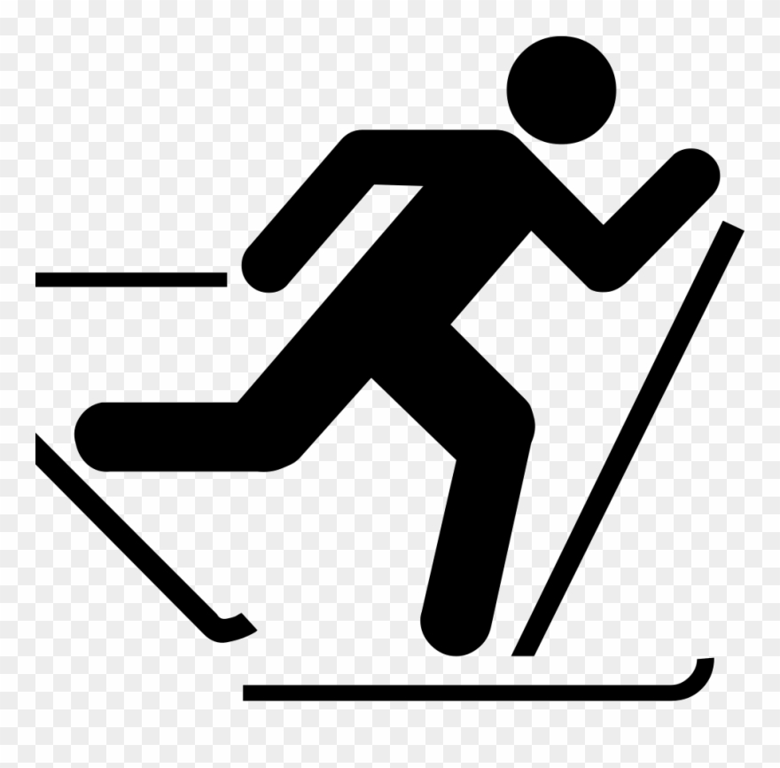 Skiing trail ski touring. Skis clipart cross country skis