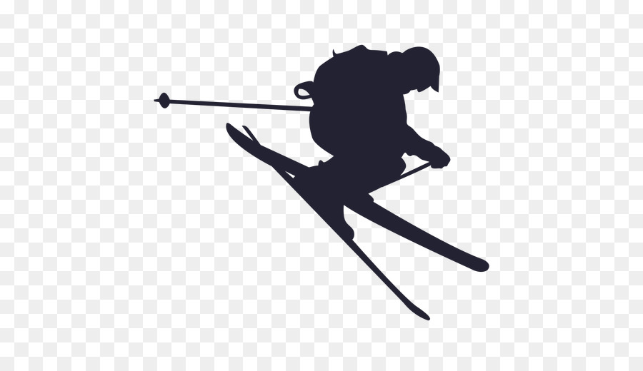 Sport logo silhouette line. Skiing clipart freestyle skiing