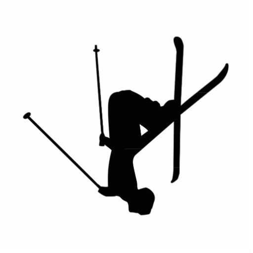 Skiing clipart freestyle skiing. Ski black silhouette cutout