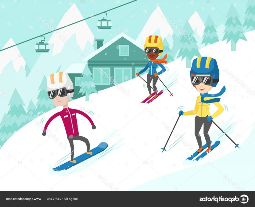 Unique of people snowboarding. Skiing clipart group skiing