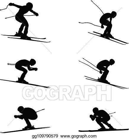 Eps vector set alpine. Skiing clipart group skiing