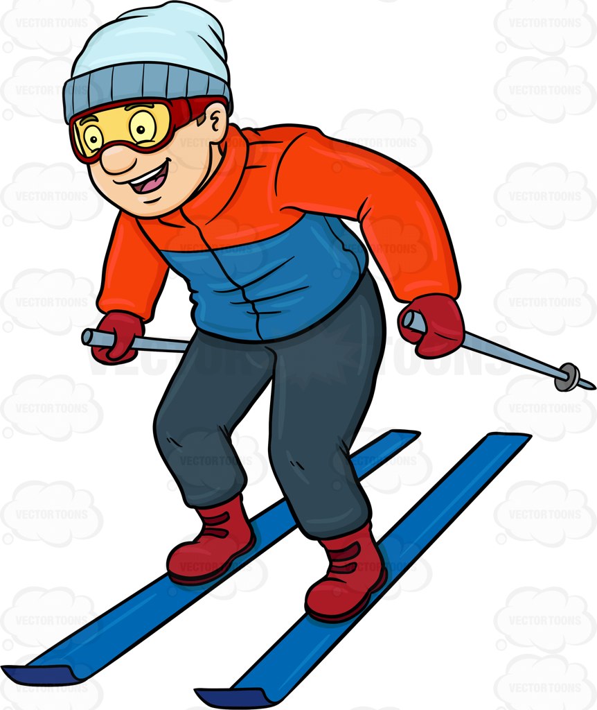 skiing clipart guy
