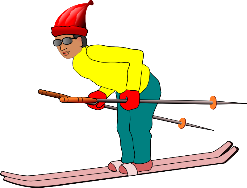 skiing clipart guy