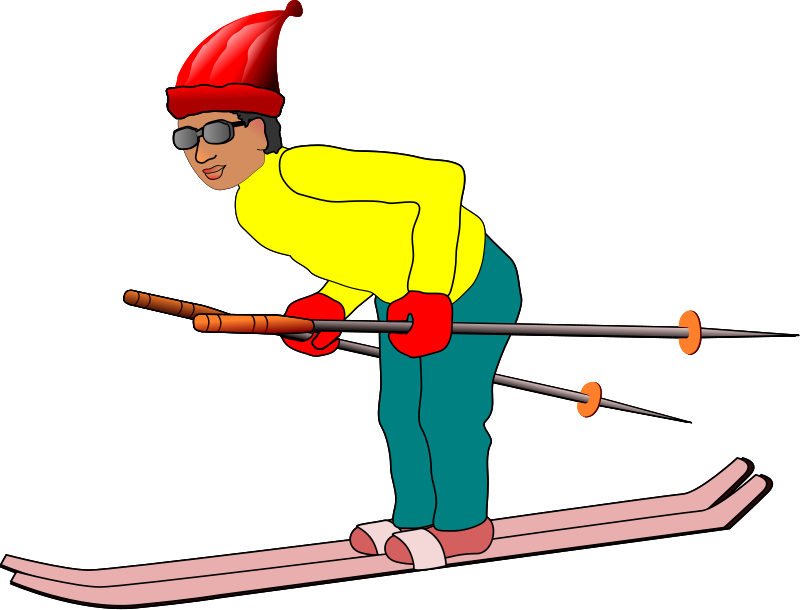 skiing clipart lady