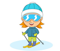 skiing clipart little girl