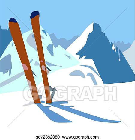 skiing clipart mountains