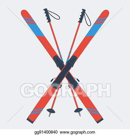 skis clipart red