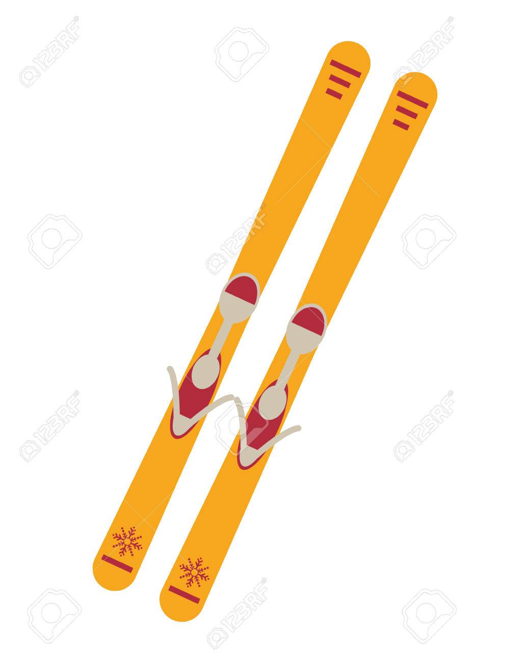 skiing clipart pair