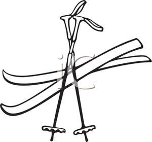 skiing clipart poles