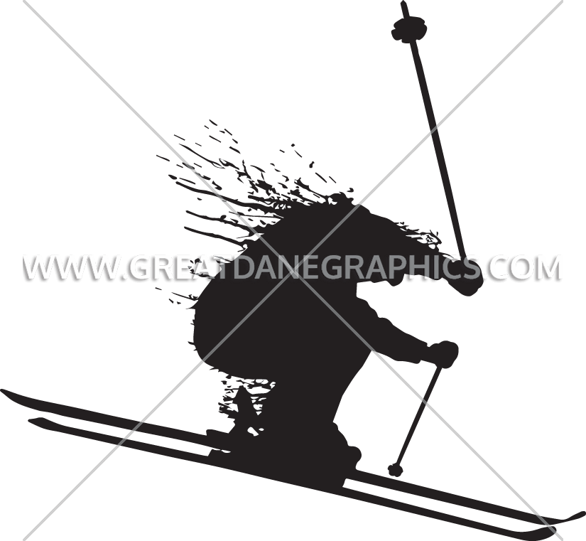 skiing clipart silhouette