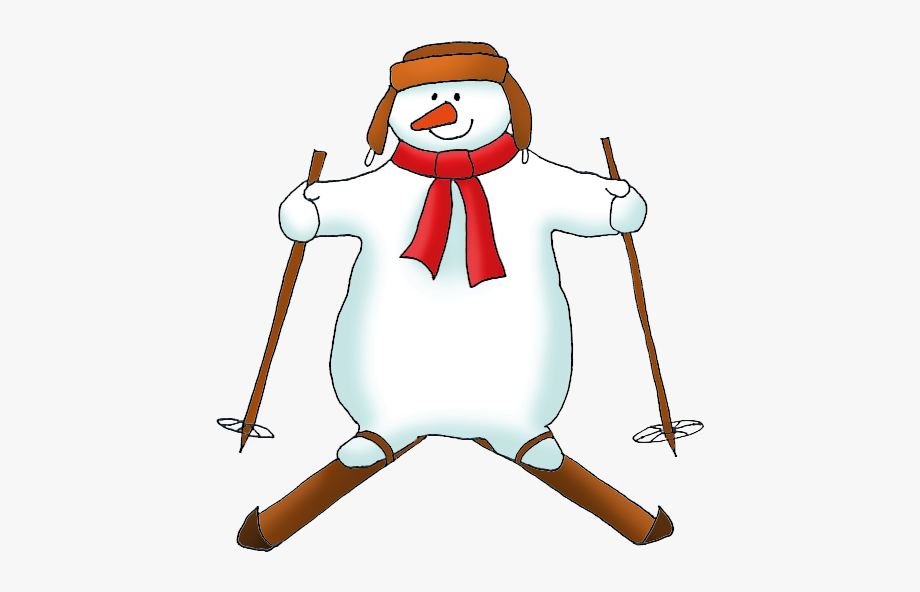 snowman clipart skiing