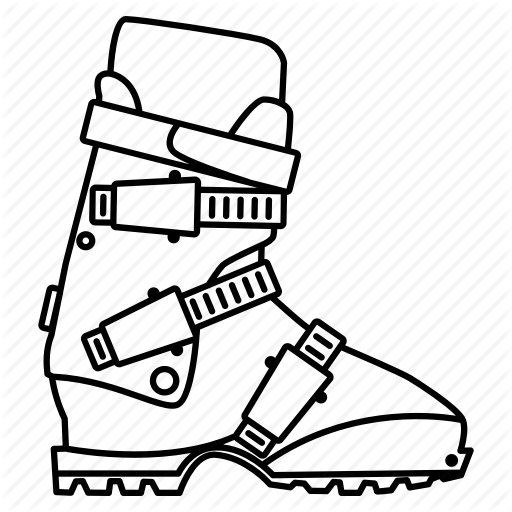 Hand cartoon drawing snowboarding. Skiing clipart ski boot