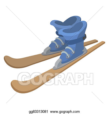 Skiing clipart ski boot. Boots and skis cartoon