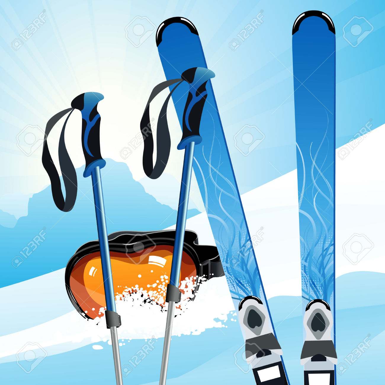 skiing clipart skiing equipment