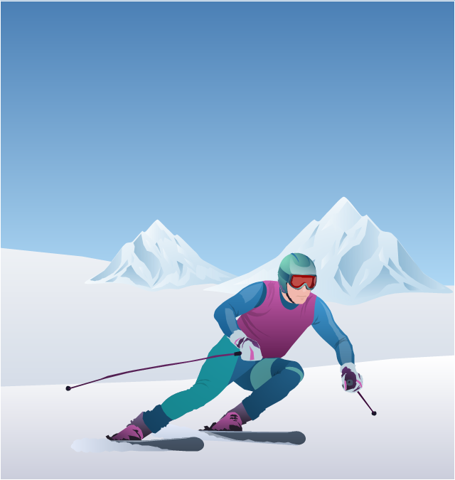 skiing clipart slalom skiing