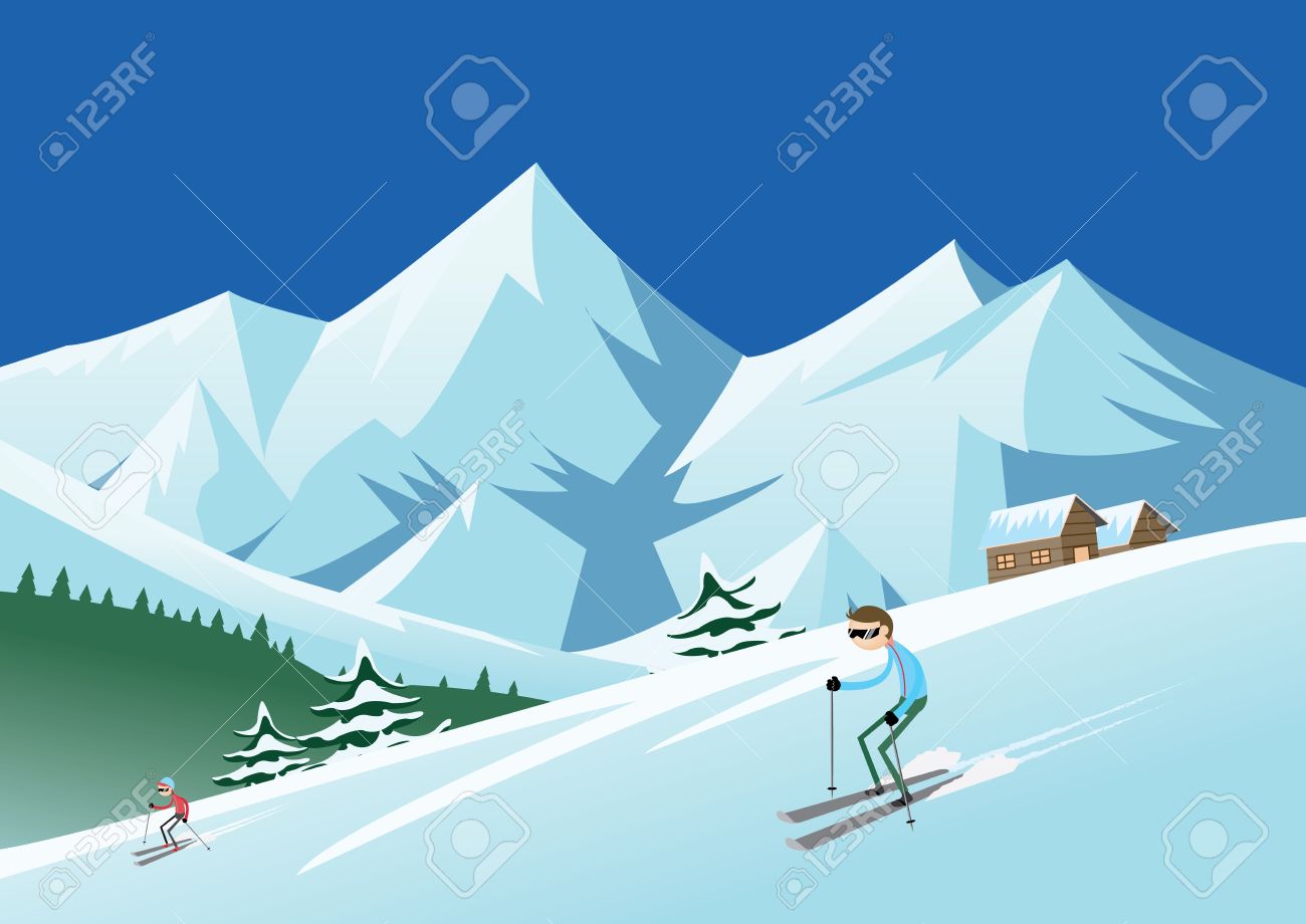 skiing clipart slope