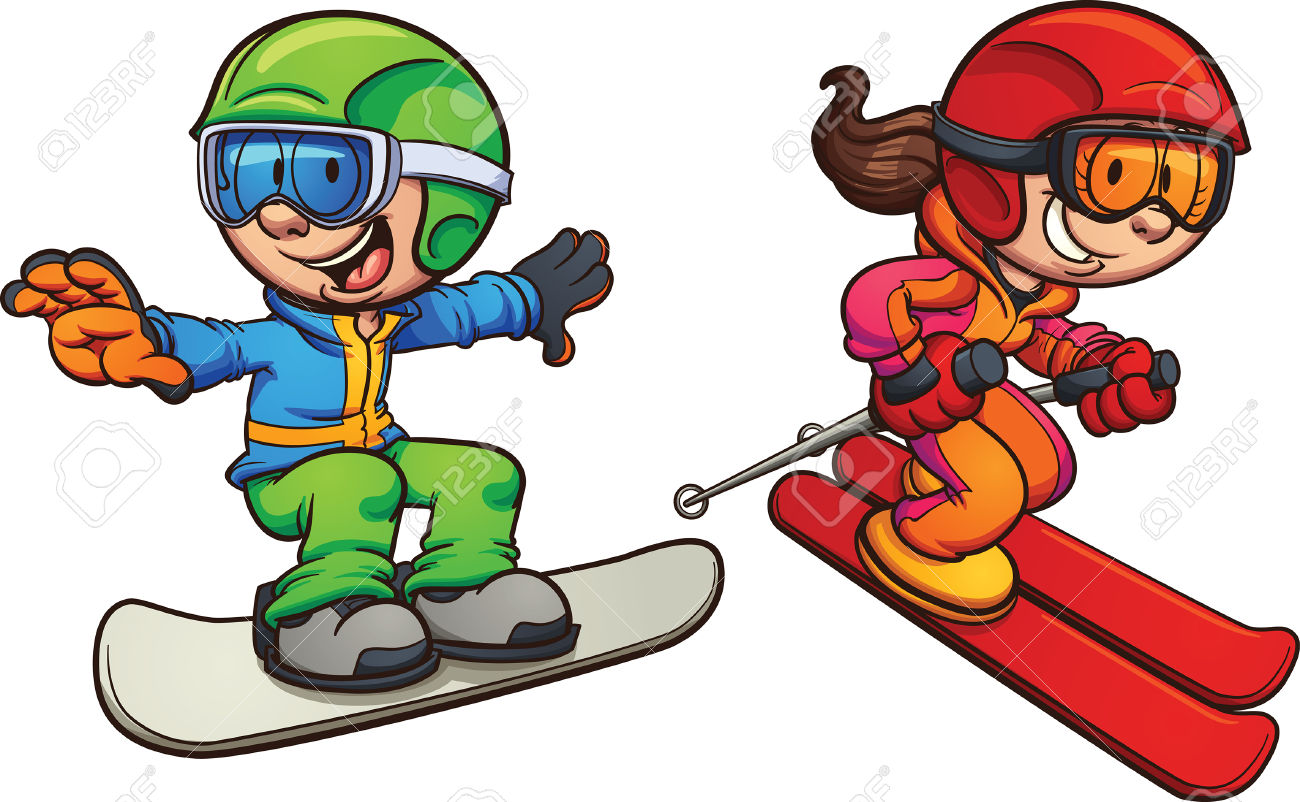 skiing clipart snowboarding