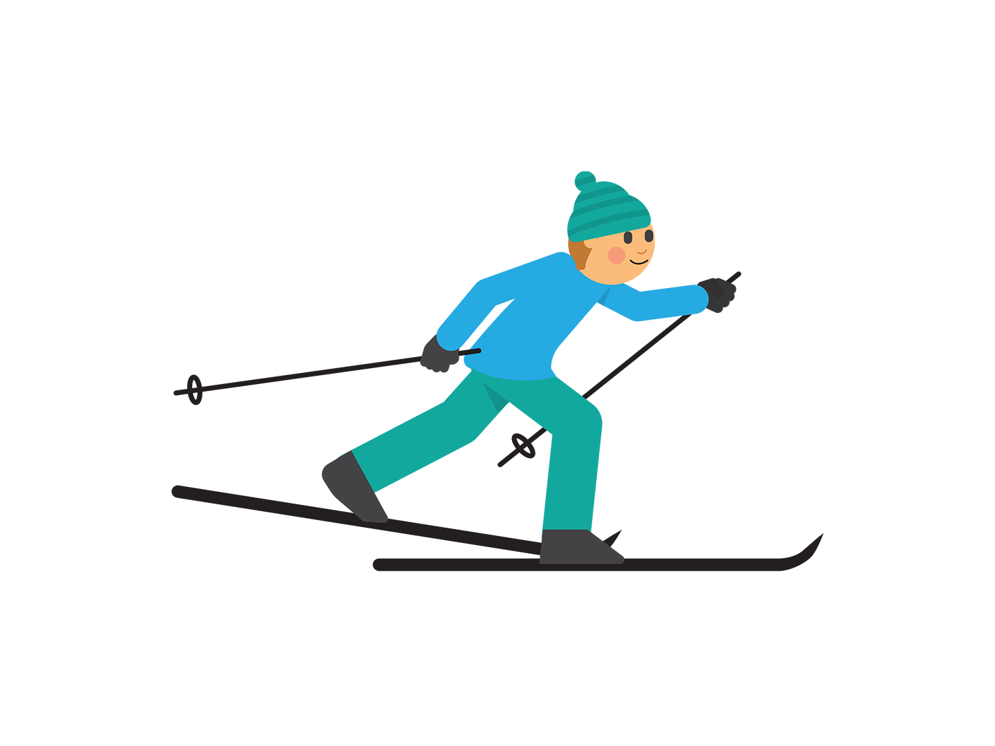 skiing clipart three person