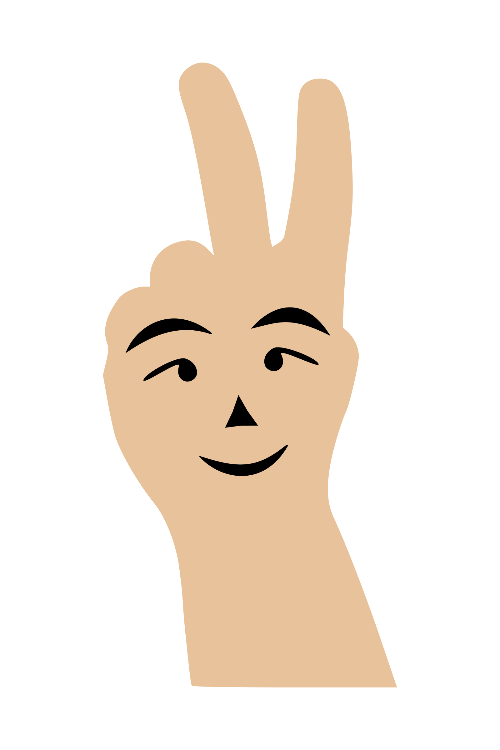 Skin clipart big hand. Peace sign anthropomorphism image