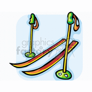 Royalty free snow vector. Skis clipart