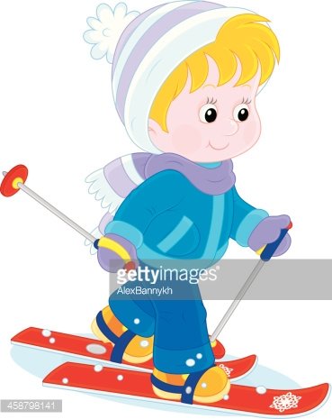 Skiing stock vectors me. Skis clipart child